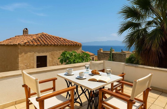 Menexes Suites | Melica Suite Balcony w/Sea View