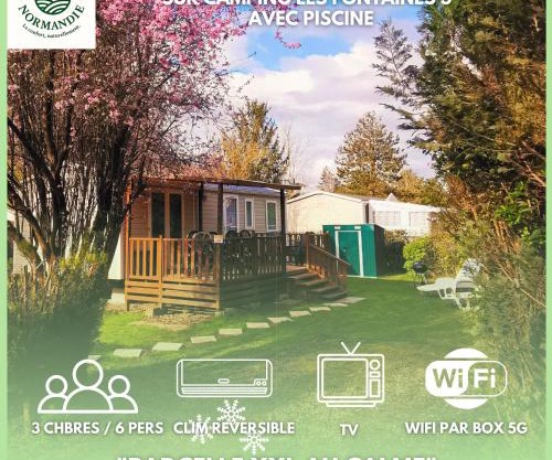Mobile home 6P XL Climatisation TV WIFI parcelle XXL au calme