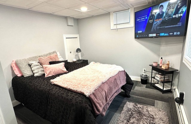 Modern Lower Unit: Queen Bed, Bath & EV Charger