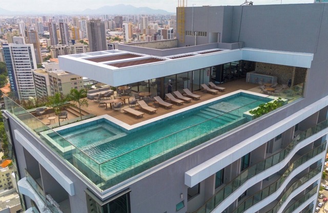 Modern studio with rooftop sea view