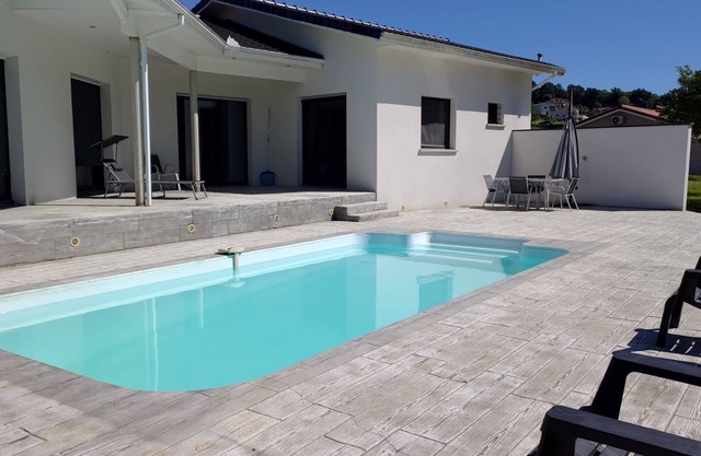 Modern villa with swimming pool and small gym