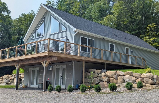 New 3-bedroom, A-frame, ranch home on wooded property minutes from Lake George