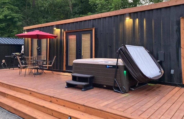 New Modern Shipping Container Home | Private Hot Tub | Hocking Hills