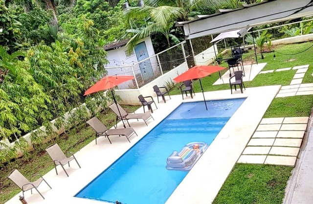 Oasis with pool near panama canal