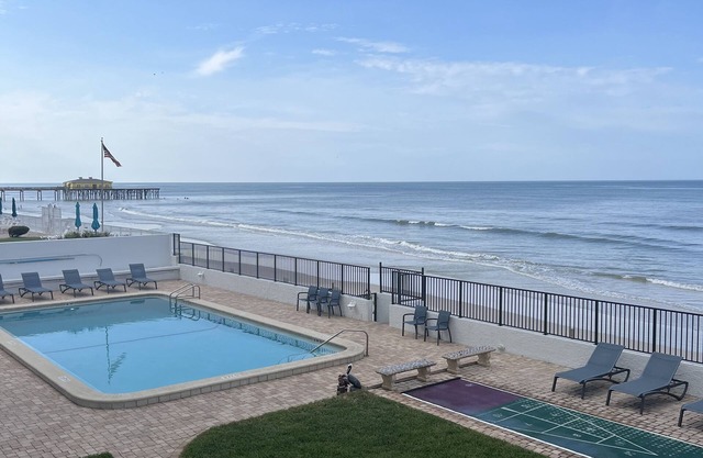 Ocean Front Daytona Beach Shores Condo with heated pool and open beach access!