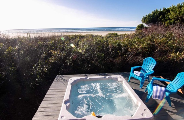 Ocean Front Log Home on a Sandy Beach, Private! Dog Friendly!