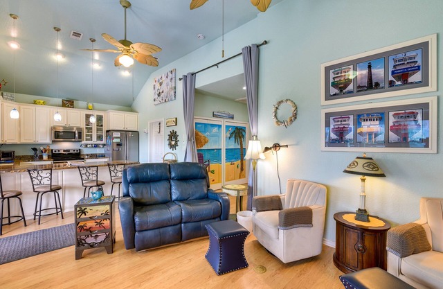 Ocean Views & Walk to Shore: Crystal Beach Home!
