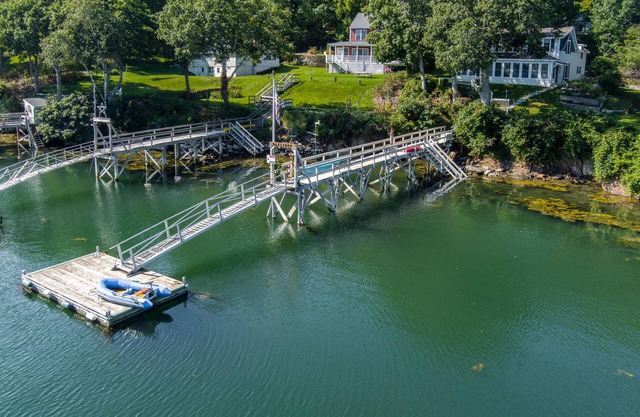 Oceanfront home with private deep water dock on Harmon Harbor, Georgetown, ME