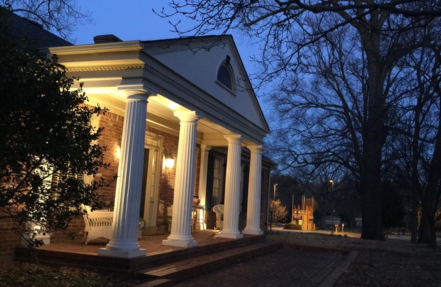 Overlooking the entrance to the Memphis Zoo and the Overton Park formal gardens