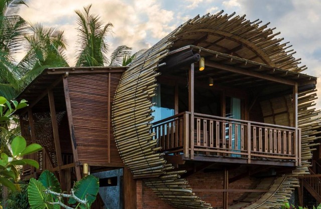 Panoramic views of rice field Bee House Ubud