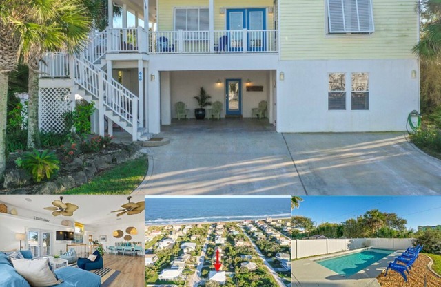 Perfect Beach House (2min walk) with Heated Pool and Hot Tub! 4 bed/3 bath with
