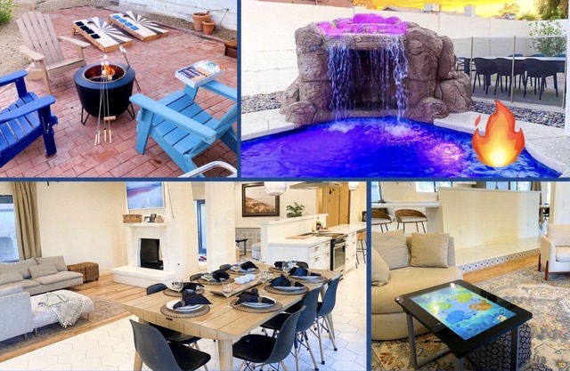 Private Free Heated Pool, Waterfall, 2 King Beds & Arcade Games!