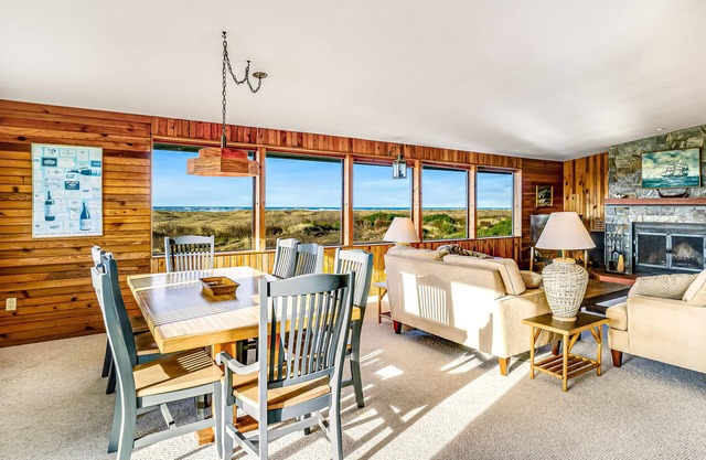 Private ocean view escape with large deck, WiFi, & wood-burning fireplace