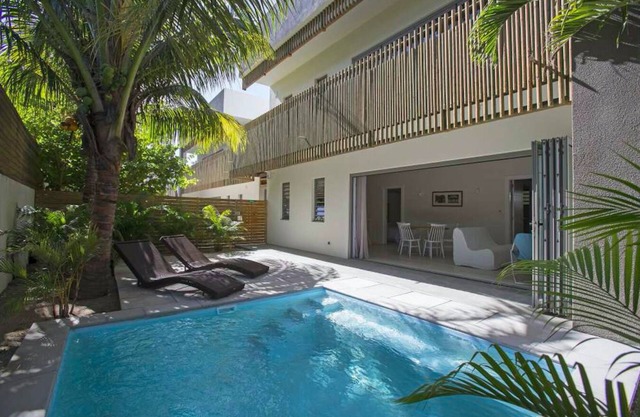 Résidence Bleue "La Casa" charming apartment 80m from the sea private swimming pool