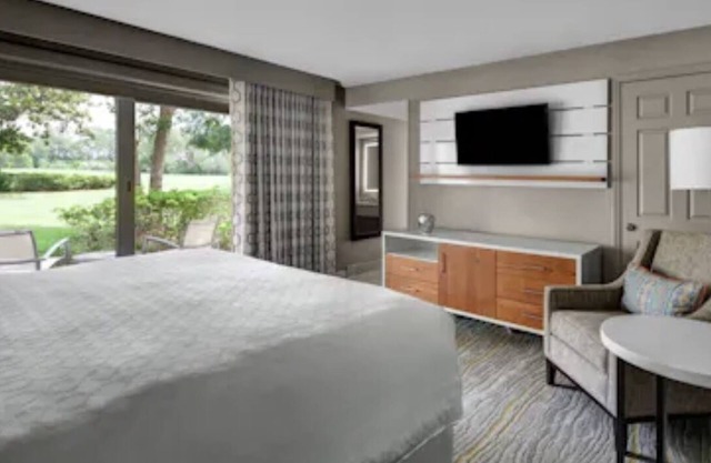 Resort bayside and spa with golfing court.