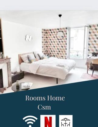 ROOMS HOME CSM Suites privées 1 suite 2 chambres sans terrasse 40m2 et 1 grande suite avec terrasse 36m2 en cœur de ville entre Paris et Reims 40 mn Disneyland Paris