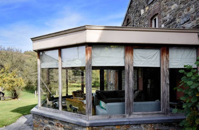Rustic house with sunroom