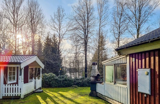 Rustic house in rural area and undisturbed location in the forest.