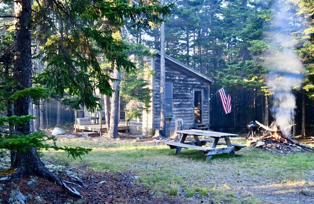Secluded And Rustic Island Cabin On The Bold And Rocky Penobscot Bay Coast.