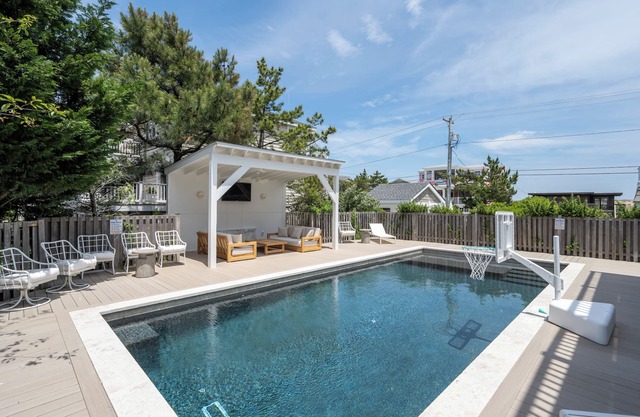 Serene Family Home with Heated Pool 30 Steps from Beach