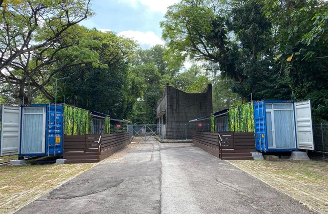Shipping Container Hotel at Haw Par Villa GoogleMap Address 27 Zehnder Road Taxi and cars can only enter via Zehnder Road