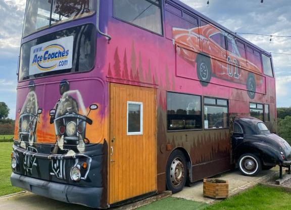 Sleeps 18 Double Decker Bus Hot Tub Sauna Cinema Pets