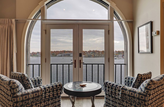 Soaring Ceilings & Lake Views | Downtown Charlevoix | Pool, Hot Tub, Sauna
