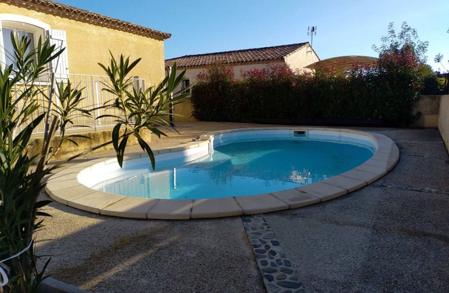 South-facing villa with a private pool