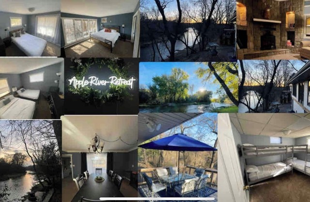 Spacious & Cozy home on The Apple River- Hiking, Tubing, Skiing, Racing, 12+ ppl