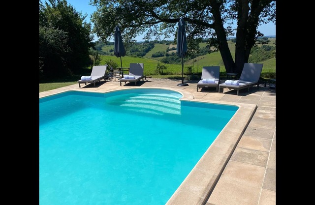 Spacious gite with large heated private swimming pool and new hot tub for 25!
