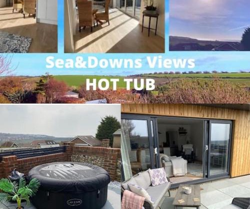 Spacious Studio Cabin with Sea/Downs views Sole Use of HotTub in Seaford