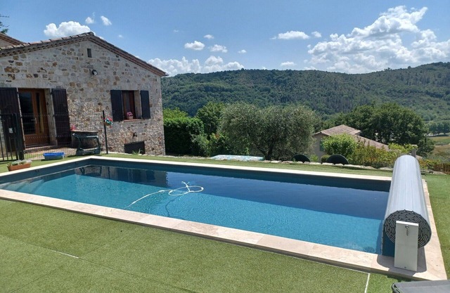 Stone family home with private saltwater pool