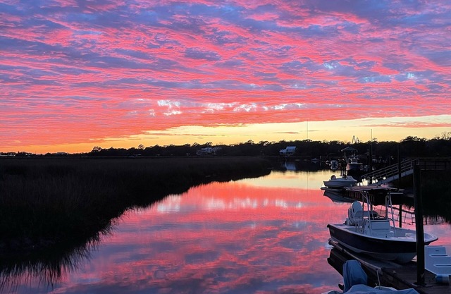 Studio on Shem Creek with a Deep Water Dock & Views of Freshwater Lake