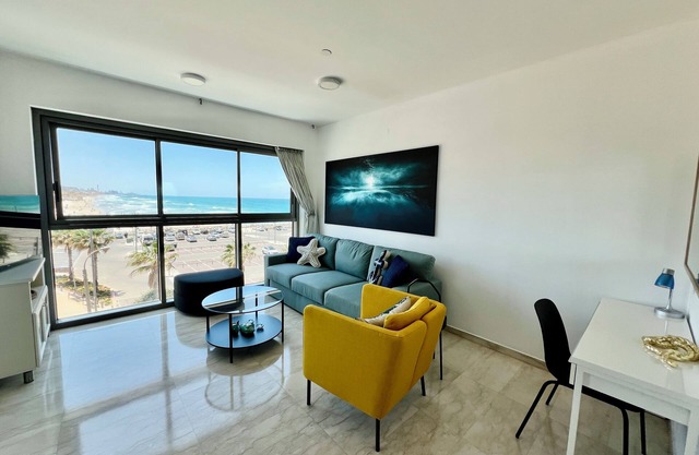 "Stunning sea and beach view apartment Herzeliya Pituach beach"