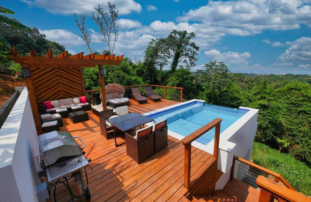Sunset and Ocean views at Sandy Feet Retreat with private infinity pool.