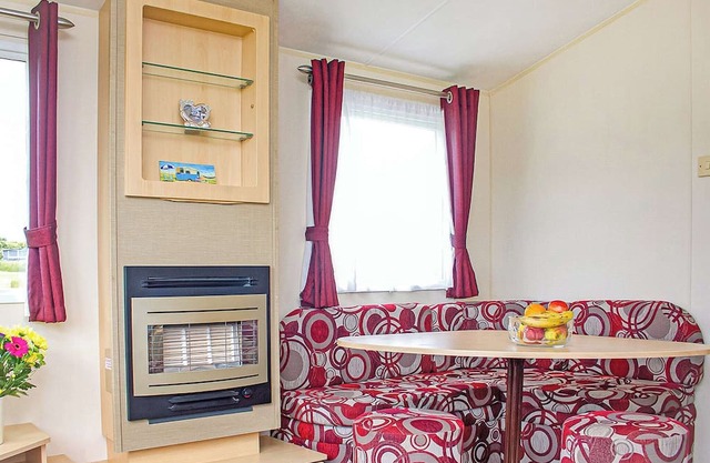 Superior caravan with one double and one twin.