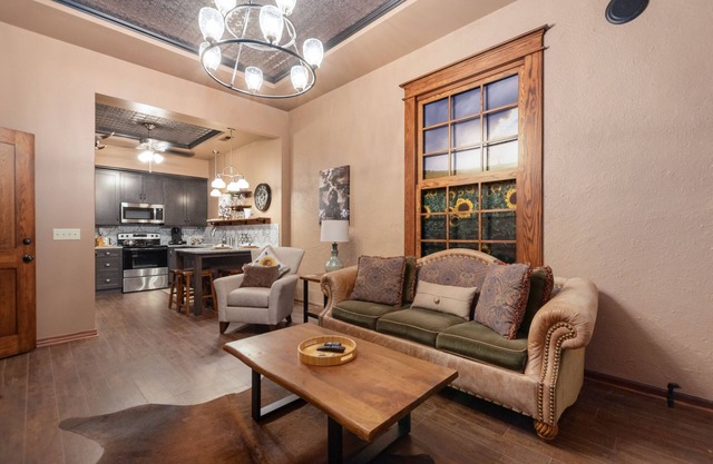 The Sunflower Loft is located 1 block from Old Town in a 2 story brick building.