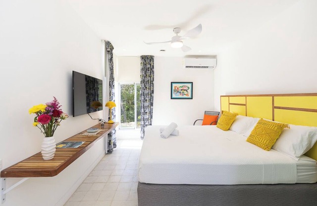 This bright and airy suite is perfect for couples or solo travelers