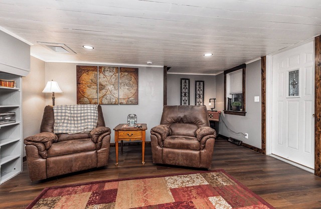 This house is a cozy escape in the rural neighborhood of Leadmine Wisconsin.