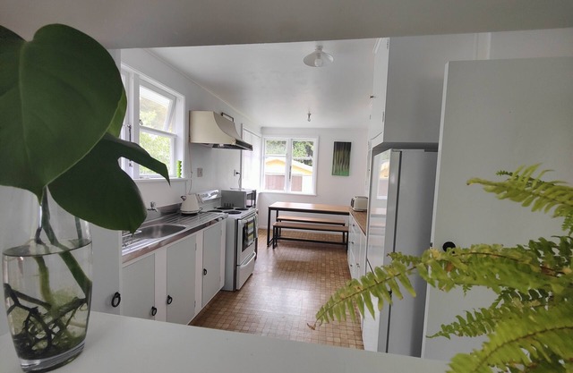 Three bedroom home with bunks and sofa bed options.nBush-line outlook.