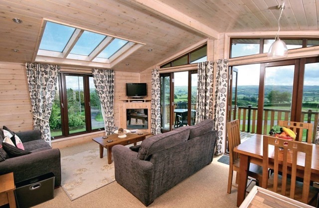 Timber clad holiday home with one double and one twin.