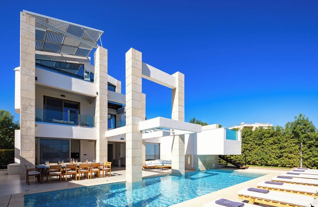 Two private pools, walking distance to Agia Marina and the beach!