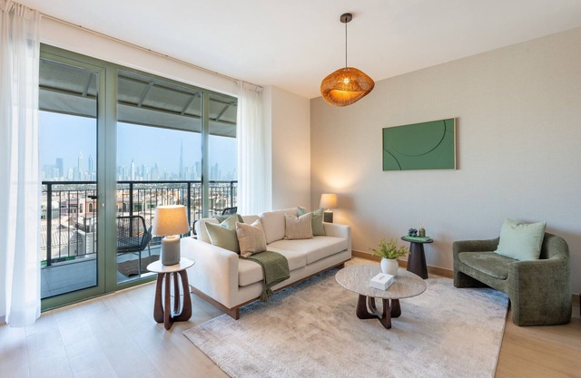 Urban Beachside 2BR with a Glimpse of Burj Khalifa, Near Jumeirah Beaches