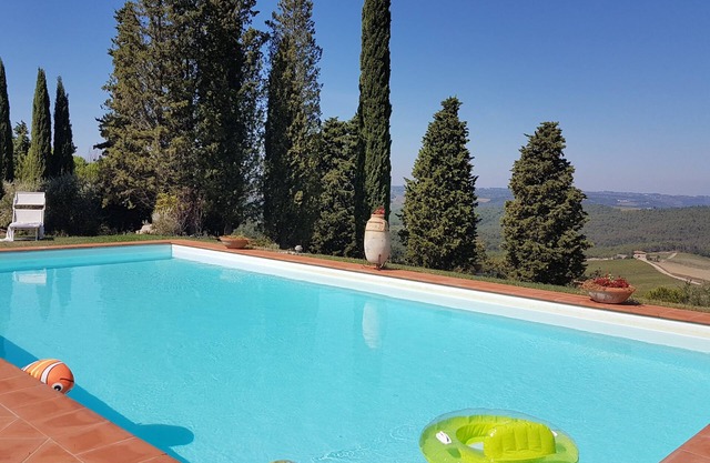 Villa Claro Chianti "il Girasole" portion of villa with panoramic pool.