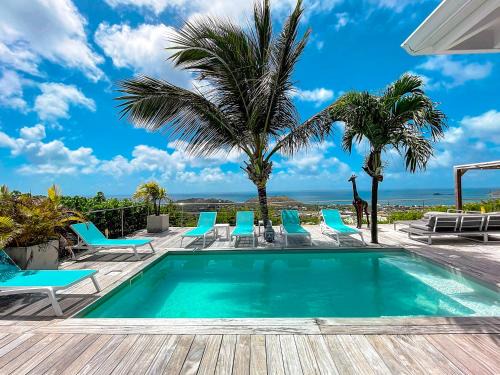 Villa SEA VIEW, 5 min from the beach, overlooking the caribbean sea, private pool