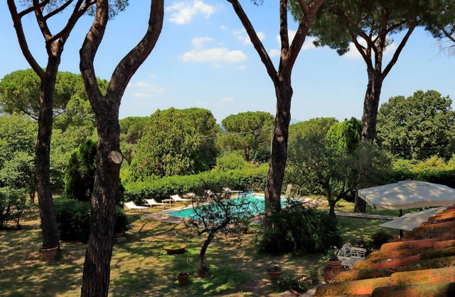 Villa surrounded by greenery in the typical Roman country house