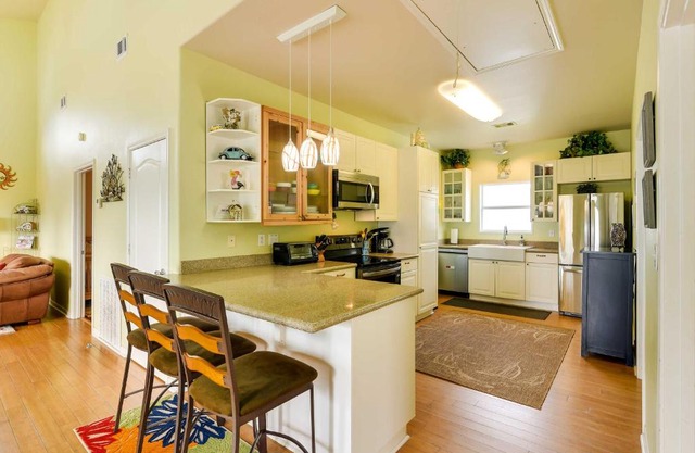 Walk to Sand Home with Deck in Crystal Beach!