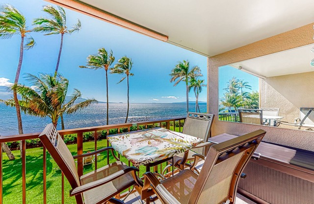 Waterfront gem with heated pool, hot tub, private beach, lanai, grill, W/D, & AC