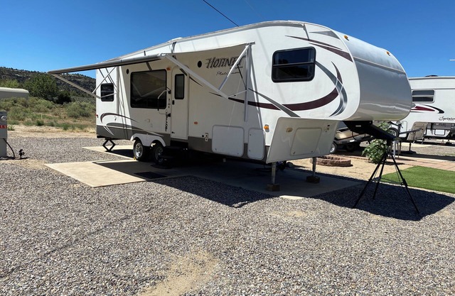 Welcome to the Trout House RV with AC in Navajo Dam