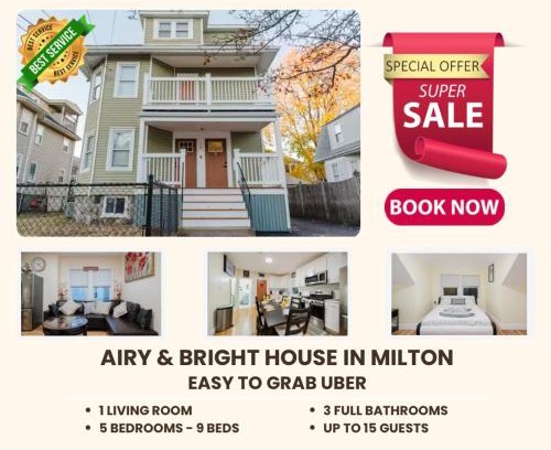 Milton Apartment | 14-2-5BR Milton - Near Blue Hills